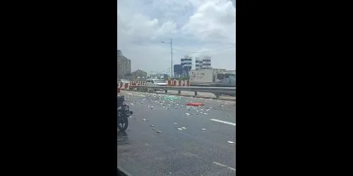 Lorry overturns on the road in Penang - amirashraf2529