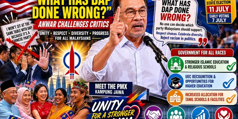 Johor Polls: "What Has DAP Done Wrong?" Anwar Challenges Critics as Campaign Enters Crucial Stage