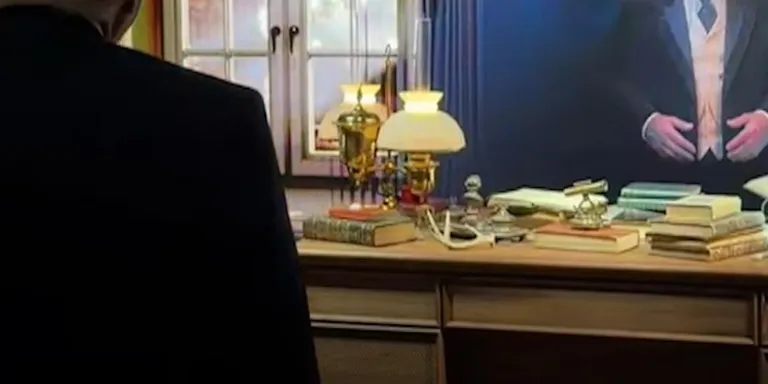 Trump Talks With AI Theodore Roosevelt During Library Visit