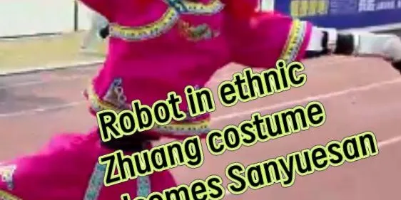 Dancing robot welcomes Sanyuesan Festival in Guangxi, south China