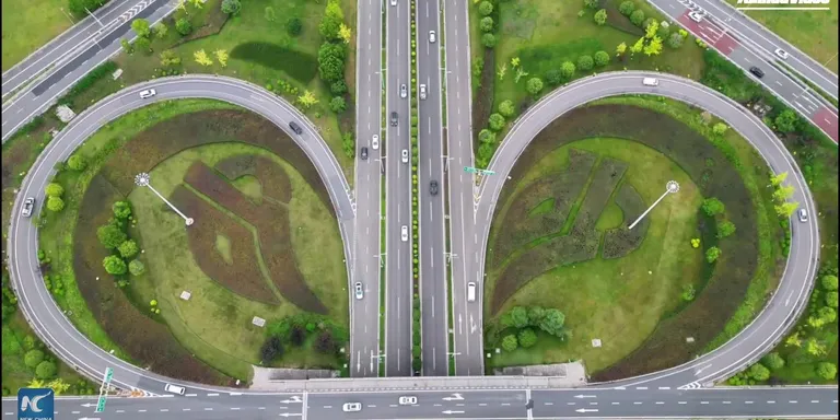 A "Monkey King" hides in Chongqing's highway interchange