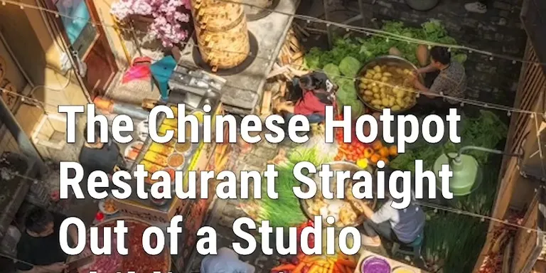 An open-air hotpot kitchen in southern China has gone viral for looking like a scene from an animated film