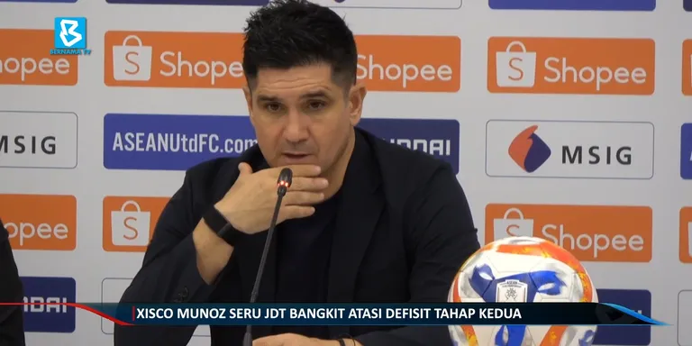 #BernamaGlobal : Ketua jurulatih Johor Darul Ta’zim, J-D-T, Xisco Munoz menyeru agar anak buahnya bangkit mengatasi defisit di t...