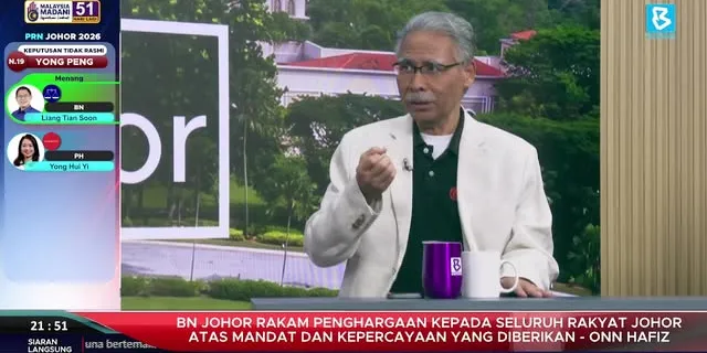 SIARAN KHAS KEPUTUSAN UNDI JOHOR 11 Julai 2026, Sabtu Siaran Langsung 8.30 Malam @ Studio 2, Ground Floor Wisma BERNAMA