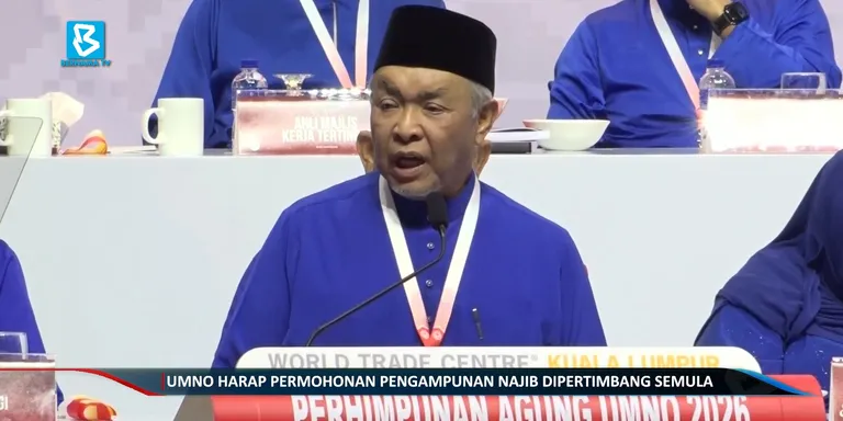 #BuletinBernama: UMNO masih berharap permohonan pengampunan terhadap bekas Perdana Menteri, Datuk Seri Najib Tun Razak dapat dip...