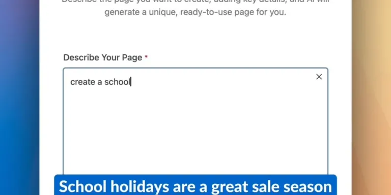 School holidays are a great sales season